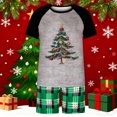 thumbnail image 5 of Eygvbb Christmas Pajamas Women Matching Family Pajama Set Raglan Short Sleeve Top with Christmas Tree Ornament Print, Plaid Shorts Two‑Piece Sleep Outfit Casual Loungewear, 5 of 6