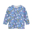 thumbnail image 4 of Girls Easter Bunny Egg Print Long Sleeve Top Spring Soft Polyester Spandex Kids Casual Tee Shirt Blouse Ages 3-13,Size 3-4T, 4 of 5