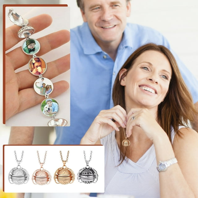 Sentmoon Necklace for Women Women Gifts Multi-layer Photo Box, Photo Album Necklace, 4-layer Openable Pendant, DIY Memory Photo Album Box for Birthday, Graduation, and Christmas Presents