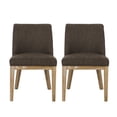 thumbnail image 2 of Noble House Elmore Fabric Upholstered Wood Dining Chairs, Set of 2, Brown and Weathered Natural, 2 of 7