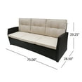 thumbnail image 5 of Sanger Outdoor Wicker 3 Seater Sofa with Cushion, Dark Brown, Beige, 5 of 6