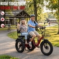 thumbnail image 3 of YEBEI Two Seater Electric Tricycle for Adults Folding ETrike with Passenger Seat 48V20AH Battery Peak 750W Motor Pre Assembled 85% 3 Wheels Electric Bike with Two Baskets Red UL2849, 3 of 9