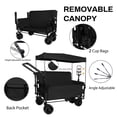 thumbnail image 6 of GDF Studio 3-in-1 Folding Wagon Cart with Bench Seat, Detachable Canopy, and Storage, Heavy-Duty Utility Wagon, Black, 6 of 14