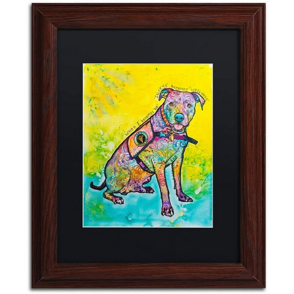 Trademark Fine Art "K-9 Patrol Large-005" Canvas Art by Dean Russo, Black Matte, Wood Frame