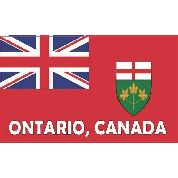 5in X 3in Ontario Canada Flag Sticker Vinyl Vehicle Bumper Decal Stickers