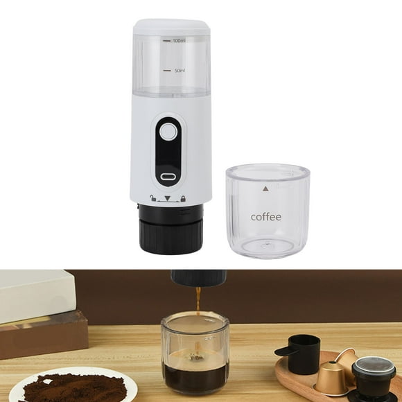 Machine à Espresso Portable, Cafetière de Voyage pour le Camping, Cafetière à Capsules Portative Rechargeable Type C de 100 ml pour VR, Randonnée, Bureau