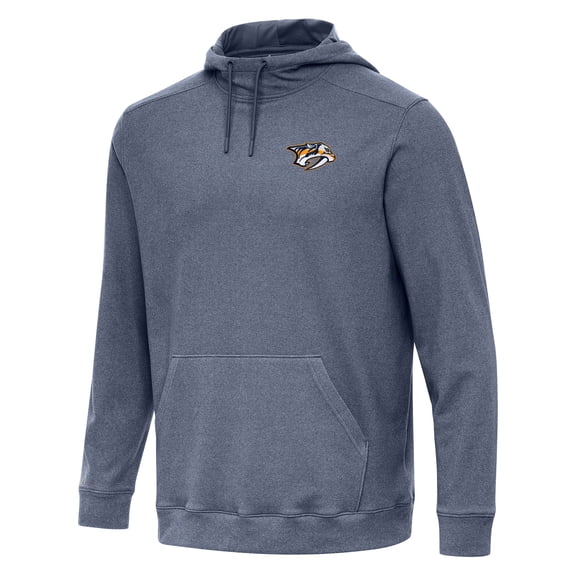 Men's Antigua Heather Navy Nashville Predators Cloud Pullover Hoodie