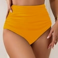thumbnail image 2 of ManxiVoo Bas de Maillot de Bain Taille Haute Femmes Rétro Confort Extensible Séchage Rapide Plage Piscine m Taille Jaune, 2 of 7