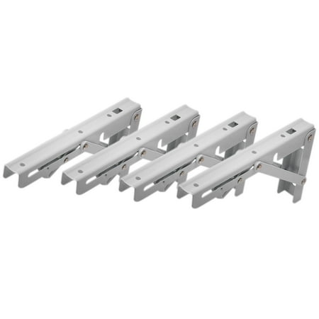 

Folding Shelf Brackets 8 Inch Heavy Duty Stainless Steel Collapsible Shelf Wall Mounted DIY Triple-cornered Brackets