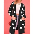 thumbnail image 5 of Women's Open Front Cardigan Sweaters Valentine's Day Heart Sweater Fall Fashion Long Sleeve Kimono Cardigan for Women with Pockets Alsol Lamesa, 5 of 6