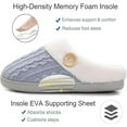 thumbnail image 3 of Slippers for Women, Knitted Shoes, Faux Fur Lined Comfy Plush House Slipper for Women Scuff, Indoor Outdoor Anti-Slip Memory Foam Home Shoes(Pink,40-41), 3 of 8