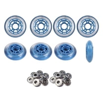 Players Choice Hockey Wheels 80mm 78A Soft Inline Skate Blue 8 Pack with ABEC 9 Bearings