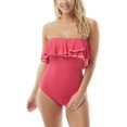 thumbnail image 2 of CONTOURS Women's Pink Flounced Removable Straps One Piece Swimsuit 12 36D, 2 of 7