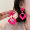 thumbnail image 3 of Ziurtnc 1 Pair Geometric Drop Earrings Square Hollow Design Earrings Lightweight Deform-resistant Jewellery Gift for Mom Sister Girlfriend, 3 of 8