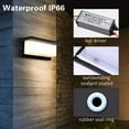 thumbnail image 3 of Aplique de pared exterior moderno LED 12W impermeable IP65 aluminio antracita iluminación decoración luz para patio jardín terraza cerca de la pared camino patio villa pasillo blanco cálido, 3 of 8
