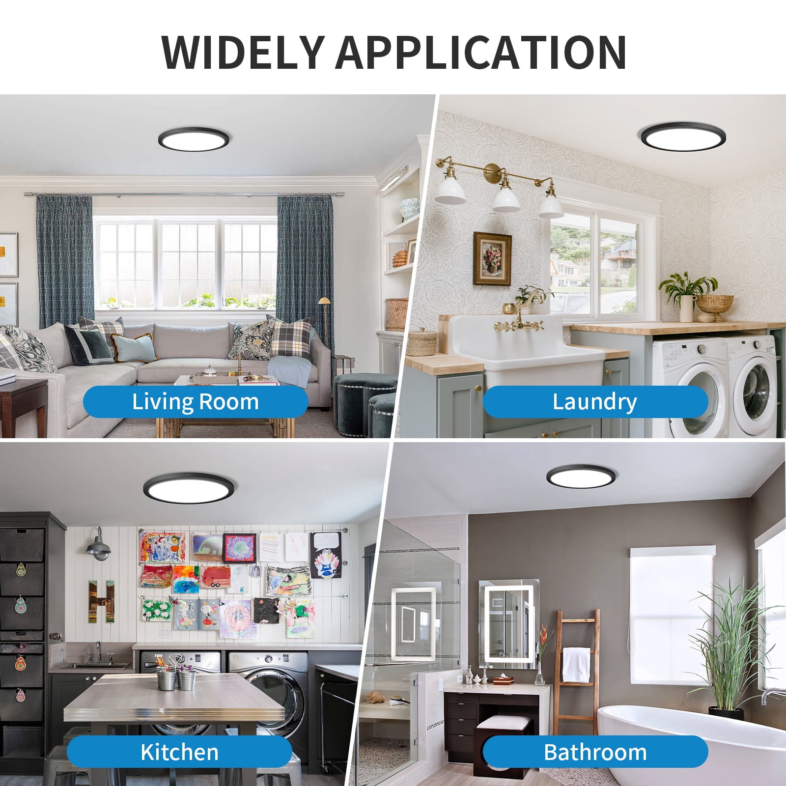 MW Lighting 7 Inch Flush Mount LED Ceiling Light Fixture,14W 120V, 5CCT 2700/3000/3500/4000/5000K,Slim LED Ceiling Lights for Bedroom, Kitchen, Hallway, Laundry,Triac Dimmable