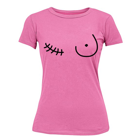 Breast Cancer Support Mastectomy Scar Survivor Women's T-shirt, XL, Azalea Pink