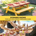 thumbnail image 6 of Happy Valentine's Day Table Cloths for 3 Foot Rectangle Tables, Yellow Love Hearts Romantic Patio Waterproof Elastic Fitted Tablecloths, Washable Rectangular Table Cover for Camping, 6 of 8