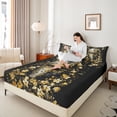 thumbnail image 4 of Homewish Floral Soldier Helmet Twin Sheet Sets 3pcs for Female Men Women,Retro Medieval Knight Twin Fitted Sheet Microfiber,Vintage Rustic Flowers Breathable Flat Sheet,Ultra Soft Home Decor, 4 of 7