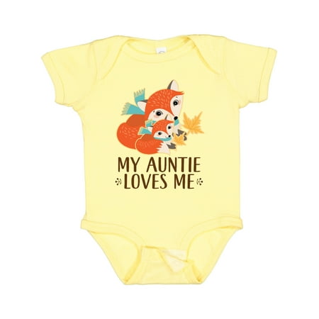 

Inktastic Auntie Loves Me Woodland Fox Gift Baby Boy or Baby Girl Bodysuit