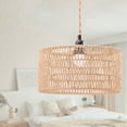 thumbnail image 2 of Paper Rope Lampshade Ceiling Light Shade Boho Chandelier Shade Bulb Guard for Restaurant Cafe Living Room 22x11cm, 2 of 10