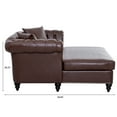 thumbnail image 3 of Chesterfield Faux Leather Sofa Chaise Lounge, Button Tufted Couch Loveseat With Nailhead Trim and Rolled Arms For Living Room Office Apartment, 3 of 14