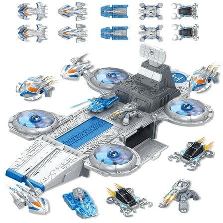 Frontoytall Jumbo Space Toys with Space Shuttle, Fighters, Tanks, Exploring Vehicle, Educational Learning Toys for Kids Ages 3-12