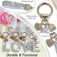 thumbnail image 2 of Bling Alphabet Keychain for Women Girls - Alloy Initial Letter (A-Z) Keychain with Sparkly Rhinestones, Cute Keychain Charms, 2 of 6
