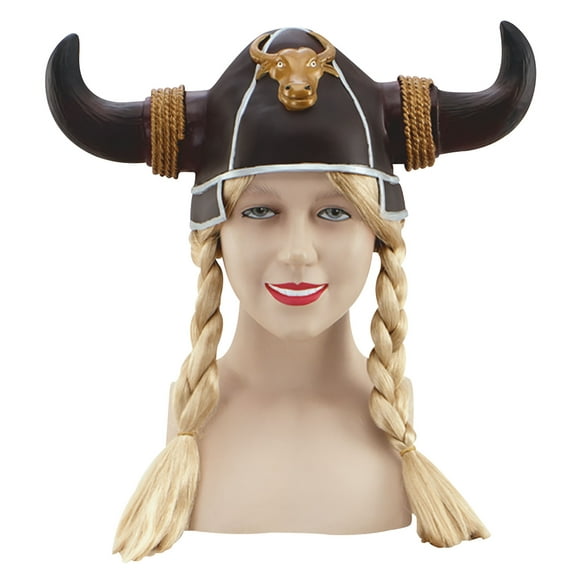 Bristol Novelty Women/Ladies Viking Helmet With Plaits