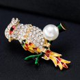 thumbnail image 4 of Pin de cuello de sopa con broche de pájaro de cristal de pájaro animal verde Zulema Animal Bird Brooch, 4 of 8