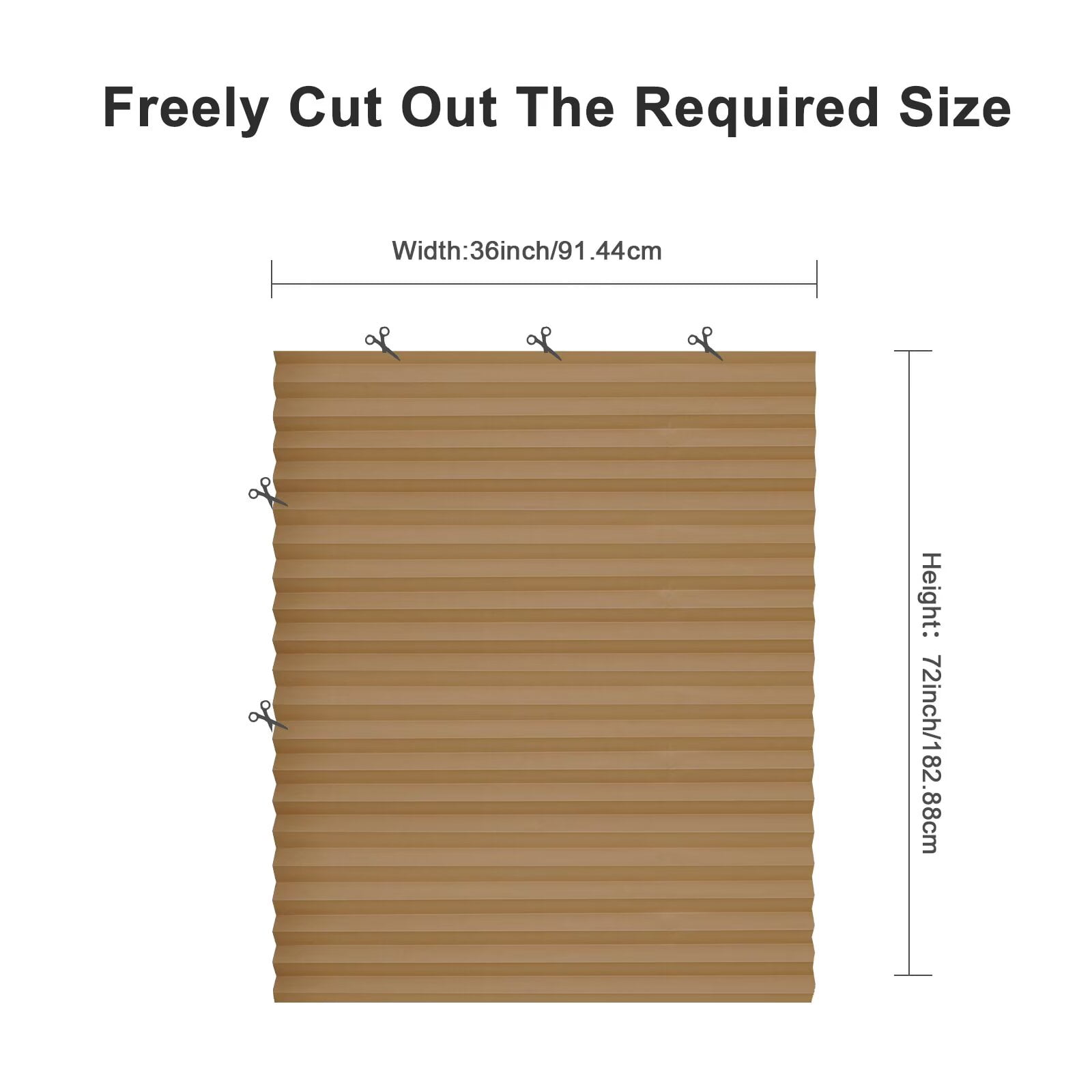 MYshade 12 Pack No Tools Temporary Blackout/Light Filtering Paper Shades for Windows(Brown, 36" W x 72" H)