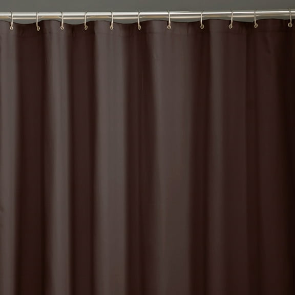 Zenna Home Microfiber Water Repellent Microfiber Fabric Shower Curtain or Liner, Chocolate Brown