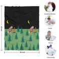 thumbnail image 4 of Green Bigfoot and Campfire Pattern Blanket,Comfortable Soft Flannel Throw Blanket,All Season,Warm Lightweight Blankets for Sofa Bed Couch Living Room Chair,30"x40", 4 of 4