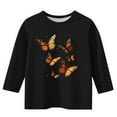 thumbnail image 3 of CLOISE Youth Shirts for Girls 3/4 Sleeve Boys Crew Neck Tops Butterfly Casual Fashion Fall Winter Clothes Multicolor 3-12T, 3 of 4