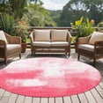 thumbnail image 4 of Round Rugs 7Ft, Pink Round Area Rug Washable Indoor Throw Carpet, Modern White Oil Painting Art Abstract Large Non Slip Circle Rug for Dining Room Playroom Home Decor Aesthetic, 4 of 8