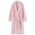 thumbnail image 2 of Men Women Flannel Couple Robe Bathrobe Soft Pajamas Flannel Plush Long Robe Fleece Bathrobe Homewear Sleepwear, 2 of 10