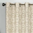 thumbnail image 3 of Achim Constellation Jacquard Circles Grommet Light Filtering Curtain Panel, Linen, 52" x 63", 3 of 5