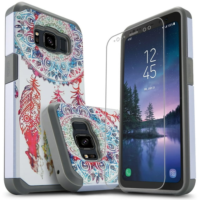 Galaxy S8 Active Case, With [Premium Screen Protector Included], Heavy Duty Drop Protection Dual Layers Impact Advanced Rugged Protective Slim Fit Phone Cover-Dream Catcher