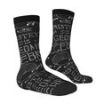 thumbnail image 3 of Uemuo Black Scientific Pattern Women's Crew Socks, Soft Durable Breathable Moisture-Wicking with Odor Control Cotton socks, 3 of 9