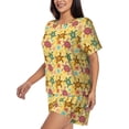 thumbnail image 2 of Lsque Sea and Sand Women's Short-Sleeved Pajama Set - 2 Piece Soft and Lightweight Sleepwear Set-X-Large, 2 of 9