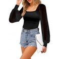 thumbnail image 2 of Womens Mesh Long Sleeve Shirts Casual Blouses Tops, 2 of 5