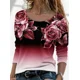 thumbnail image 1 of Camiseta elegante con estampado de flores para mujer, ropa de manga larga, holgada, informal, con cuello redondo, para otoño e invierno, 2023, 1 of 5