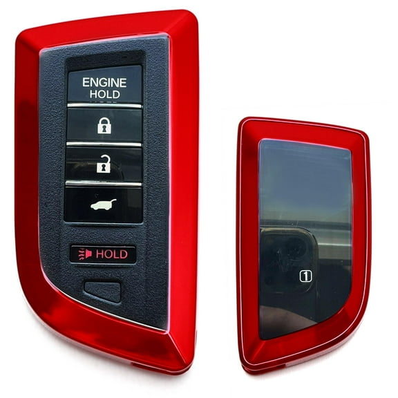 Glossy Red Finish TPU Key Fob Front & Back Coverage Protective Case Cover, For Acura 2022-up MDX TLX RDX RLX ILX Integra 5B Smart Key