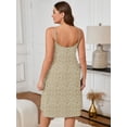 thumbnail image 3 of SHOWMALL Plus Women's Sleepshirt Comfy Sleeveless Sleepwear Cream Leopard 1X Spaghetti Strap Floral Nightgown, 3 of 6