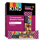 Angle View: KIND Bars, Pomegranate Blueberry Pistashio + Antioxidants, Gluten Free, 1.4oz, 12 Snack Bars