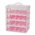 thumbnail image 3 of jicheng 4 Tier Cupcake Carrier Portable Cupcake Holder for Muffin Cookie Cheesecakes pink, 3 of 9