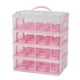 thumbnail image 3 of Portador de cupcakes,Porta cupcakes Contenedores para cupcakes Soporte para cupcakes,Caja para cupcakes de 4 niveles con tapa y asa,Transportador de alimentos para muffins y rosa, 3 of 8
