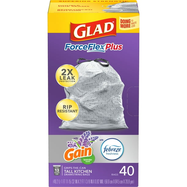 Glad Tall Trash Bags (40) - Refuse bags for grocery retail