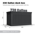 thumbnail image 3 of Cirui 230 Gallon Large Deck Box,Lockable Resin Outdoor Indoor Storage Box with Hundles,Waterproof UV Resistant Outside Deck Box for Patio Furniture Cushions, Pool Float,Garden Tool,Black, 3 of 11