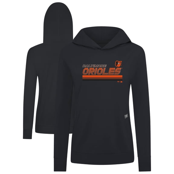 Women's Levelwear Black Baltimore Orioles Relay Breaker Pullover Hoodie
